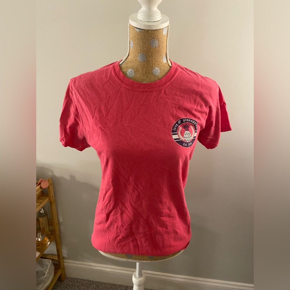 Pink short-sleeve tee from Love & Pineapples